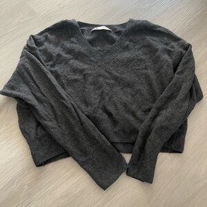 ZARA CROPPED LONG SLEEVE KNIT SWEATER